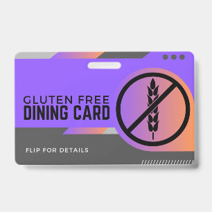 Identificación Tarjeta de Seguridad para Comer sin Gluten en Rest