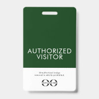 Tarjeta de visitante autorizada verde personalizad