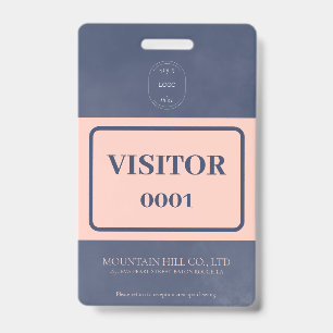 Identificación Tarjeta de visitante de código de barras azul mari