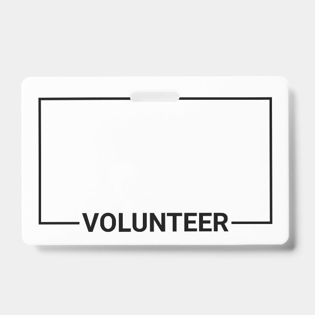 Identificación Tarjeta de voluntario en blanco (Anverso)
