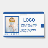 Tarjeta fotográfica Blue White de la enfermera de