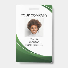 Identificación Tarjeta fotográfica con estilo de onda verde