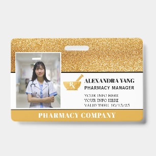 Identificación Tarjeta fotográfica de lujo Pharmacy Gold