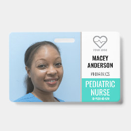 Identificación Tarjeta fotográfica grande de empleado del hospita