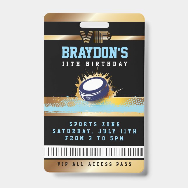 Identificación Tarjeta Gold Pass de Hockey VIP TODO ACCESO (Parte frontal)