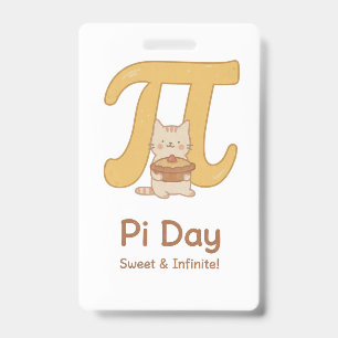 Identificación Tarjeta postal del Día de Pi con gato adorable – D