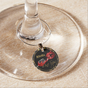 Identificador De Copa Copas de vino con labios - Rojo - Encanto de vino 