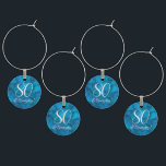 Identificador De Copa Elegante Ocean Blue 80 y asombrosa fiesta de cumpl<br><div class="desc">Elegante Ocean Blue 80 y maravilloso encanto de los vinos de la fiesta de cumpleaños Especial elegante Ocean Blue fiesta de cumpleaños encantos de vino especialmente diseñados para sus amigos que están cumpliendo 70 años y son increíbles! Podrá personalizar la edad en este elegante encanto vitivinícola. Perfecto para el fiesta...</div>
