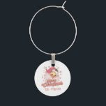Identificador De Copa Merry Christmas Retro Typography Santa Gorra Rosa<br><div class="desc">Feliz Navidad,  tipografía retro rosa con un Santa Claus con un gorra rosa.</div>
