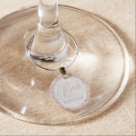 Identificador De Copa Monograma de Boda marfileño blanco y Rosa de novia<br><div class="desc">Confetti de helado marfil blanco y Rosa dorado con textura de color de agua y encaje es perfecto para un Boda clásico tradicional. Encanto de novia con letra de escritura a mano de moda! ~ Revisa mi tienda para ver toda la colección de bodas con este diseño!</div>