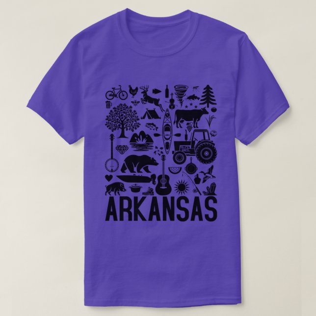 Identificadores de Arkansas (arte negro) camiseta (Diseño del anverso)
