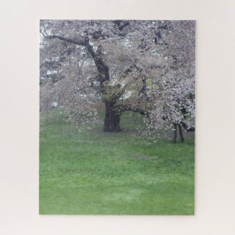 Idílico rompecabezas de árbol en flor de primavera