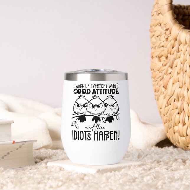 Idiots Happen Funny Bird Quote Gifts  (Sala de estar (girada))