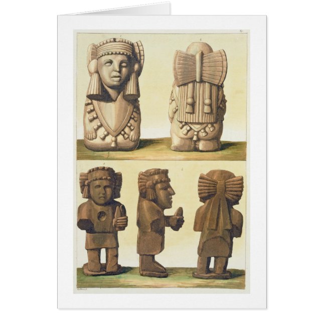 Ídolos aztecas, México (litografía de color) (Frente)