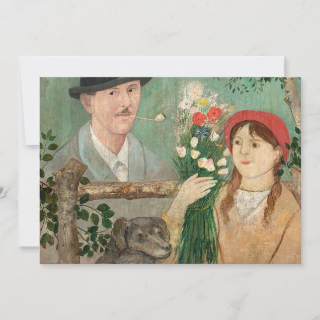 Idyll Junto a una cerca | Tadeusz Makowski (Anverso)