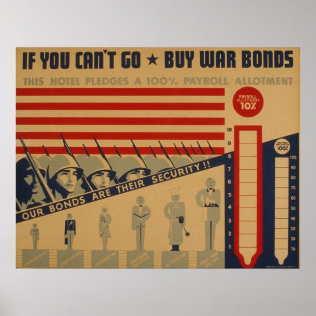 If You Cant Go Buy War Bonds 1942 WPA Posters (Frente)