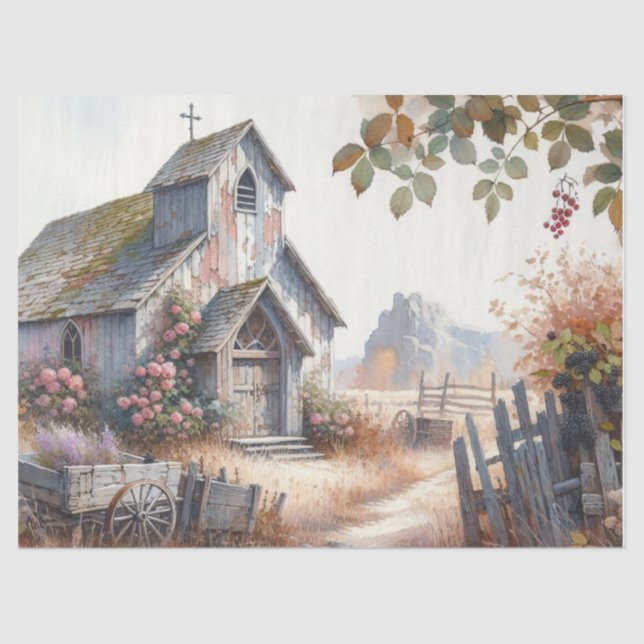 Iglesia abandonada 7 Papel de tejidos (Anverso)