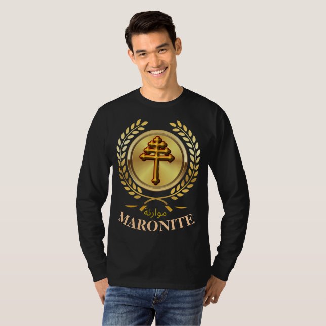 Iglesia católica maronita Larga camiseta de manga (Anverso completo)