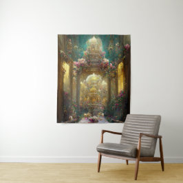Iglesia de flores de fantasía - Tapiz