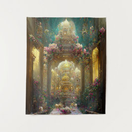 Iglesia de flores de fantasía - Tapiz