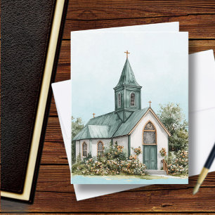 Iglesia de la Vintage Biblia Verse Azul