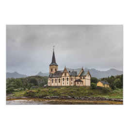 Iglesia de Lofoten Vågan Foto de viaje