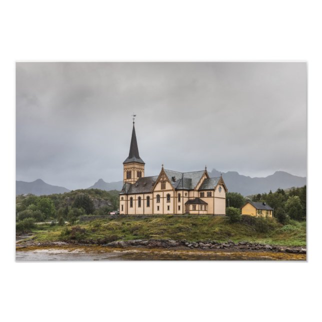 Iglesia de Lofoten Vågan Foto de viaje (Frente)
