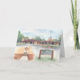 Iglesia de San Juan Evansville, WI - Tarjeta 5x7