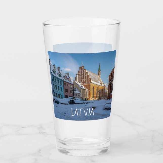 Iglesia de San Pedro en invierno en Riga, Letonia (Anverso)