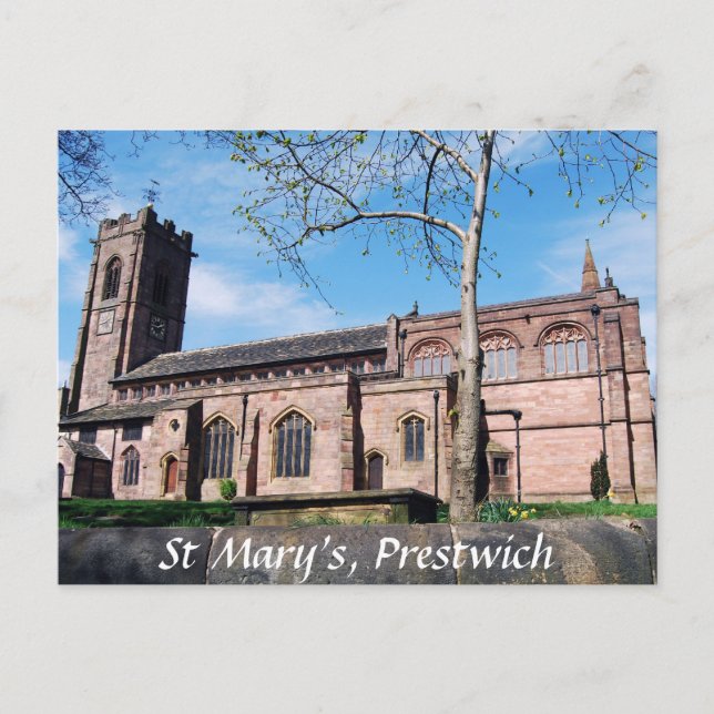 Iglesia de St Mary, Tarjeta postal de Prestwich (Anverso)