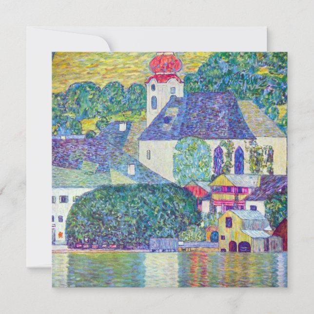 Iglesia de St. Wolfgang, por Gustav Klimt, arte vi (Anverso)