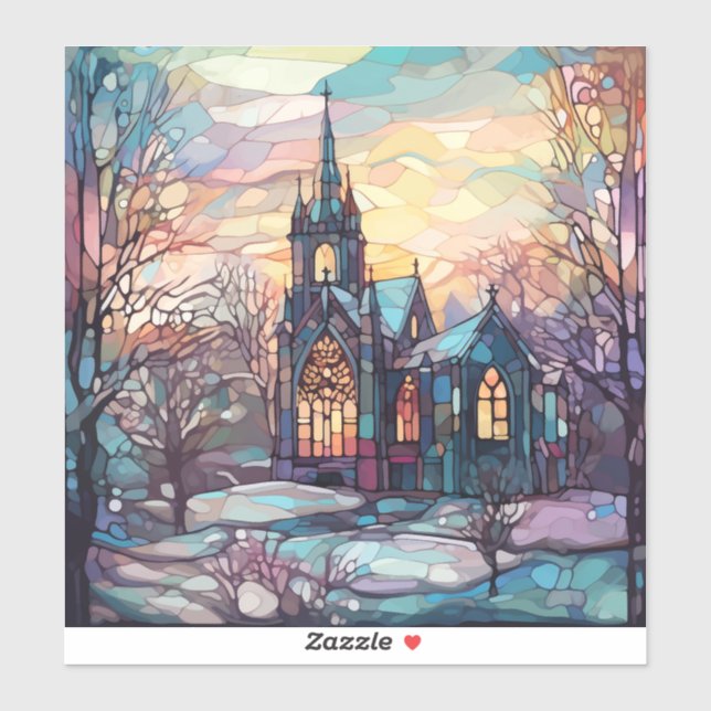 Iglesia de Vidrio Manchado Personalizado Pegatina  (Hoja)