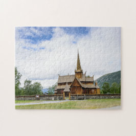 Iglesia del bastón en Lom, rompecabezas de Noruega