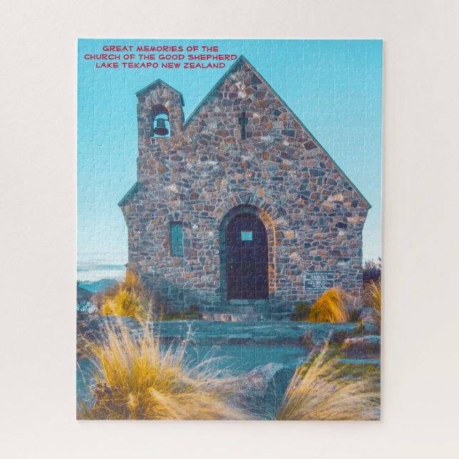 Iglesia del Buen Pastor, Lago Tekapo. Rompecabezas (Vertical)
