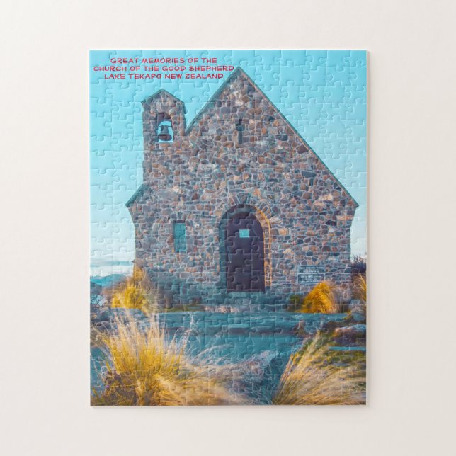 Iglesia del Buen Pastor, Lago Tekapo. Rompecabezas (Vertical)