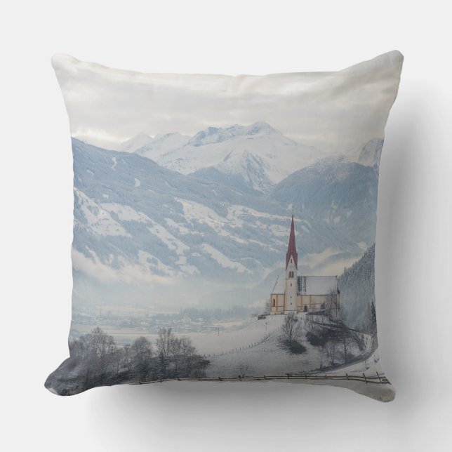 Iglesia en Zillertal en almohada de tiro del (Anverso)