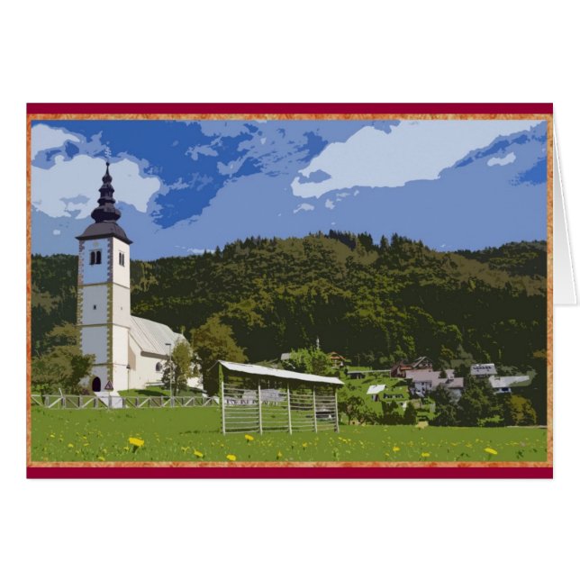 Iglesia y ciudad de Jereka, Eslovenia. (Anverso (Horizontal))