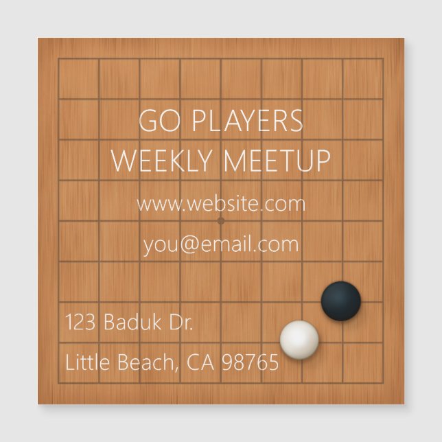Igo Baduk Weiqi Group 9x9 Goban Magnetic Card (Anverso)
