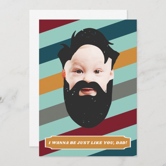 Igual que tú| Tarjeta plana del Día del Padre foto (Anverso / Reverso)