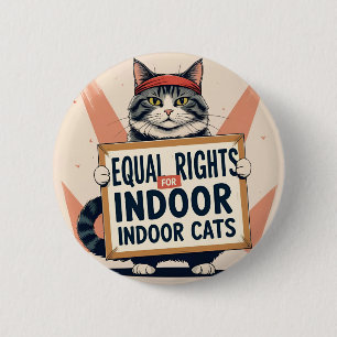 Igualdad de derechos para gatos interiores - botón