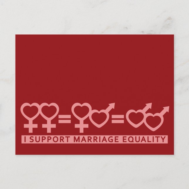 Igualdad matrimonial / postal de un personalizado  (Anverso)