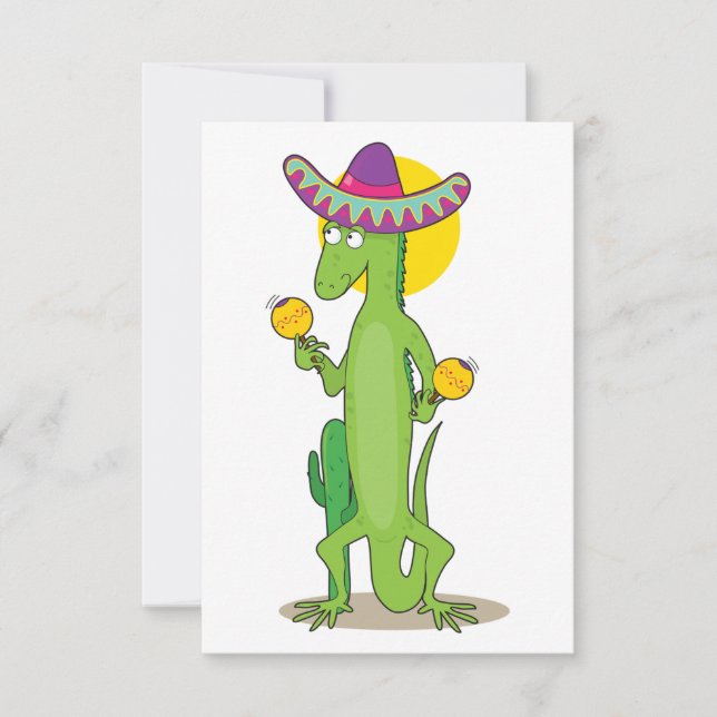Iguana en invitaciones de un sombrero (Anverso)