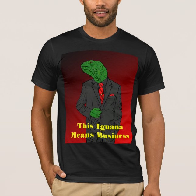 Iguana en una camiseta del traje de negocios (Anverso)