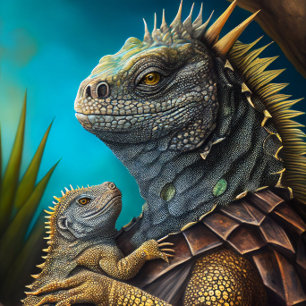 Iguana Papá y Corbata de Bebé