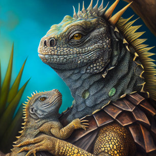 Iguana Papá y Corbata de Bebé