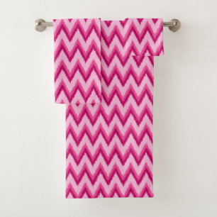 Ikat Chevron Stripes - Fuchsia y rosa pálido