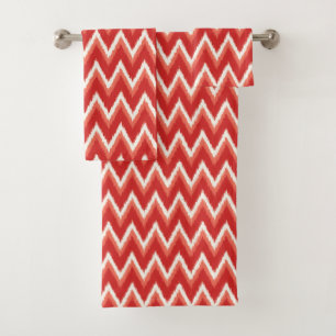 Ikat Chevron Stripes - Naranja oxidado y blanco
