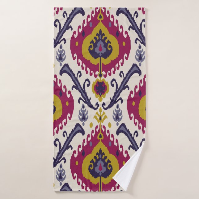 Ikat seamless pattern background Traditional patte (Toalla de baño)