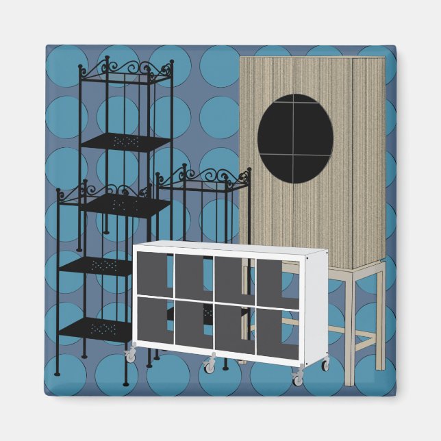 Ikea Mobiliario Estanterías Imán Azul (Frente)