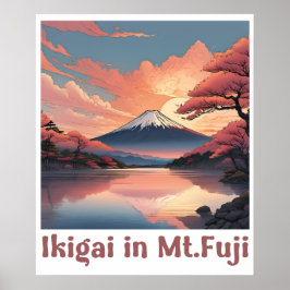 "Ikigai en el Monte Fuji: Serene Poster de arte ja